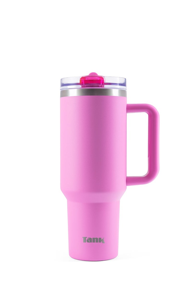 Tank Quencher, 1200ml, Hot Pink, Stainless Steel Bottle, insulated, Leakproof - Image 1