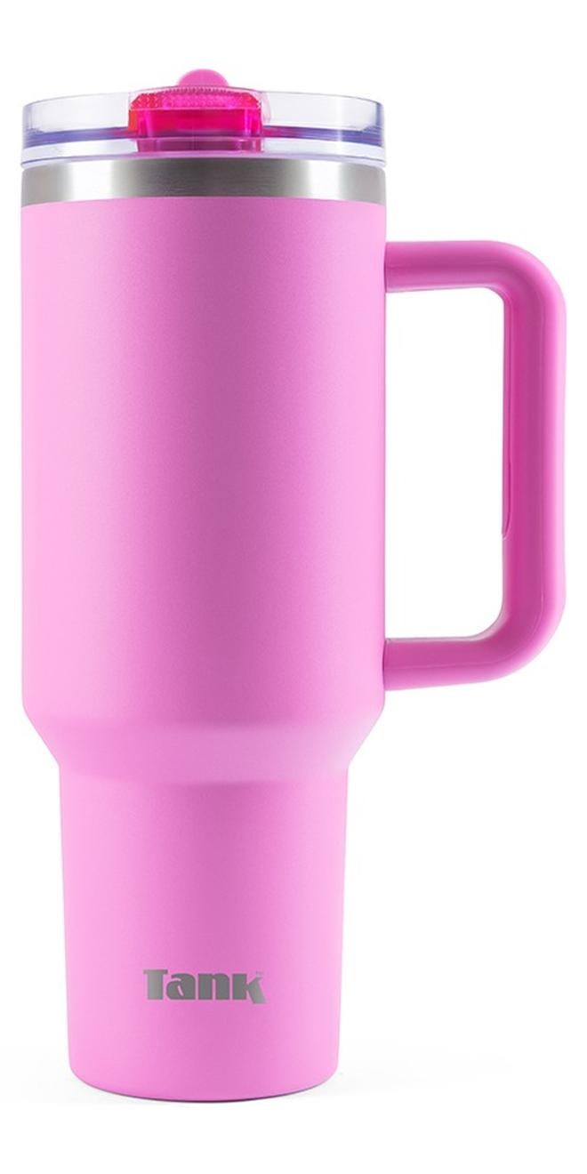 TANK زجاجة تانك كوينشر، 1200 مل، وردي ساخن، مصنوعة من الفولاذ المقاوم للصدأ، معزولة، مضادة للتسرب - Image 1