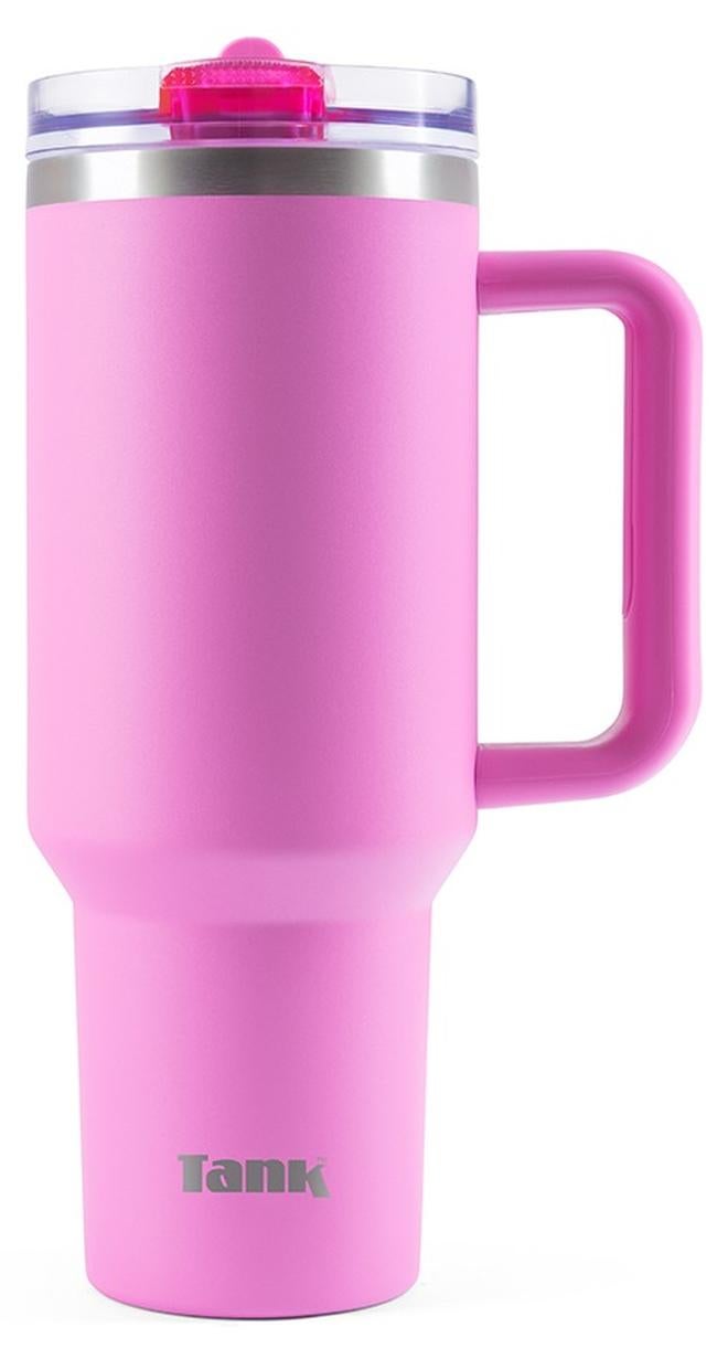 TANK زجاجة تانك كوينشر، 1200 مل، وردي ساخن، مصنوعة من الفولاذ المقاوم للصدأ، معزولة، مضادة للتسرب - Image 1