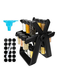Rotating Spice Rack, Spice Rack Organizer, Revolving Spice Rack,Spice Rack for Countertop with Reuseable Lables, Revolving Tower Organizer Stainless Steel for Kitchen Storage