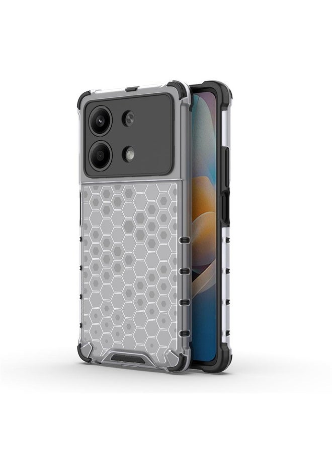 HuHa Case Cover For Redmi Note 13R Pro Shockproof Honeycomb Phone Case(White) - Image 1
