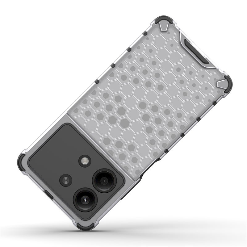 BURAQ Case Cover For Redmi Note 13R Pro Shockproof Honeycomb Phone Case(White) - Image 5