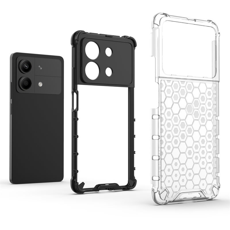 BURAQ Case Cover For Redmi Note 13R Pro Shockproof Honeycomb Phone Case(White) - Image 4