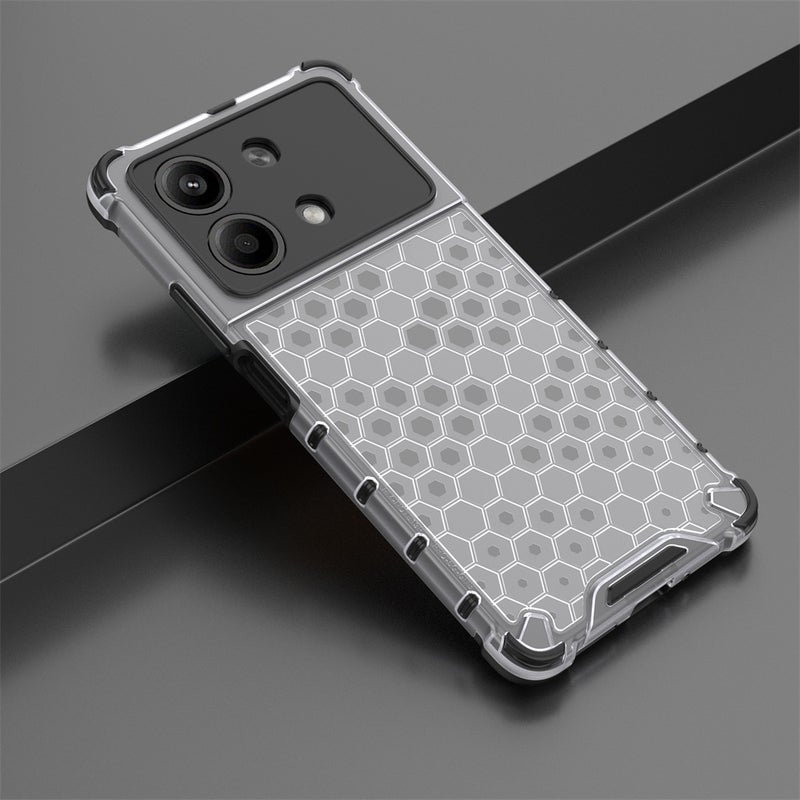 BURAQ Case Cover For Redmi Note 13R Pro Shockproof Honeycomb Phone Case(White) - Image 2