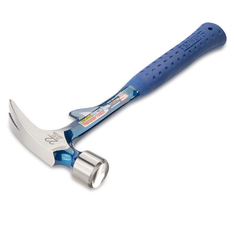 Estwing Hammertooth Hammer - 22 oz Straight Rip Claw with Smooth Face & Shock Reduction Grip - E6-22T, Blue - Image 2