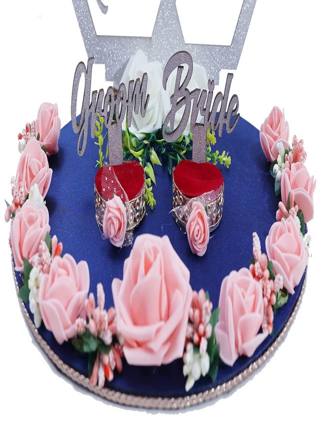 THE BRIDE MADE Wood Engagement Ring Platter 2 Ring Box Name King Queen Decorative Trays Wedding Ceremony Thali Gift Bride Groom Silver - Image 5
