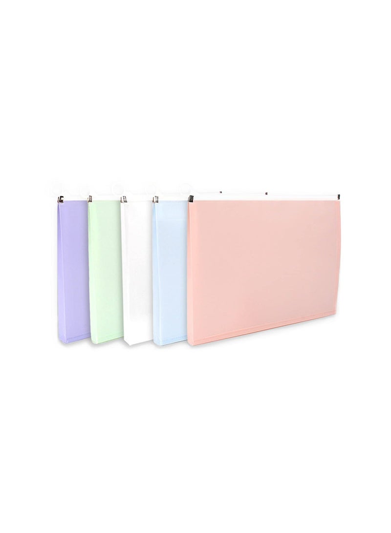 واي آند دي Expanding A4 Zip Wallets Assorted Large Capacity File Organizer, Document Bag, Paperwork Pouch Zipper Folder, Letter Envelope Pocket Storage for Office School Home Travel (5PCS) - Image 1