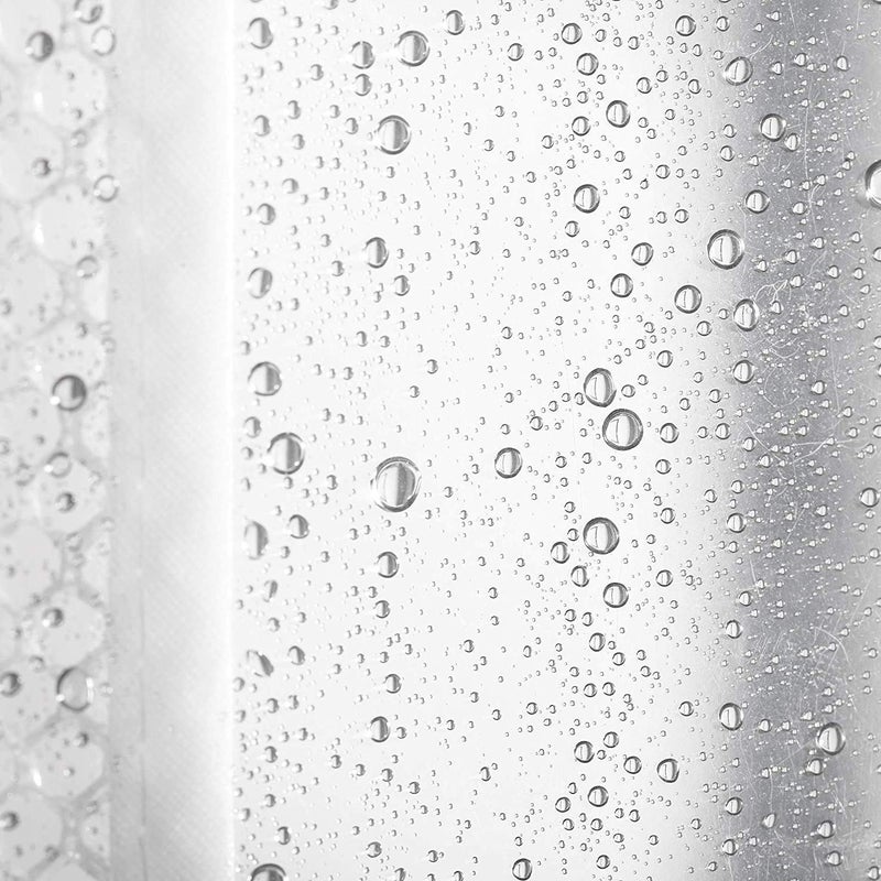 HOMECROWN HOMECROWN Waterproof Clear Plain Plastic Bathroom Shower Curtain with 8 Curtain Ring Hooks, 7x4 Feet, Clear Transparent  - Image 3