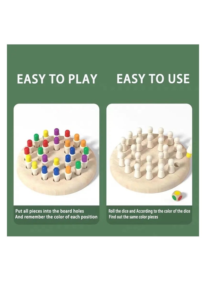 The Colorful Wooden Chess Memory Game is Useful For Focusing And Training Children To Activate Their Memory An Entertaining And Useful Educational Game For Children And The Elderly - Image 5