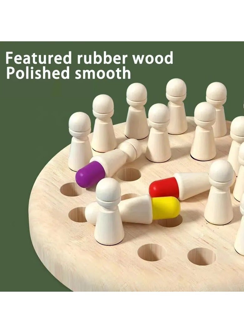 The Colorful Wooden Chess Memory Game is Useful For Focusing And Training Children To Activate Their Memory An Entertaining And Useful Educational Game For Children And The Elderly - Image 1