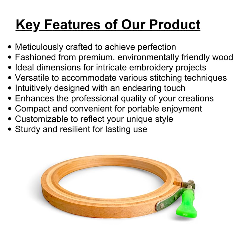 ADW CRAFT'S 16,18 INCHS Embroidery Wooden Hoop(3 PLY, Pack of 2),Wooden Hoop Ring for Embroidery Kit,Wooden Embroidery Hoop Ring Frame,Wooden Frames for Craft Hoop Frame,Mini Wooden Hoop,Embroidery Frame Wooden  - Image 4