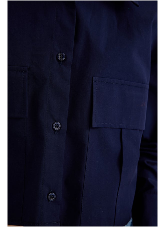 DeFacto - Woman Cropped Fit Woven Long Sleeve Shirt - Image 1