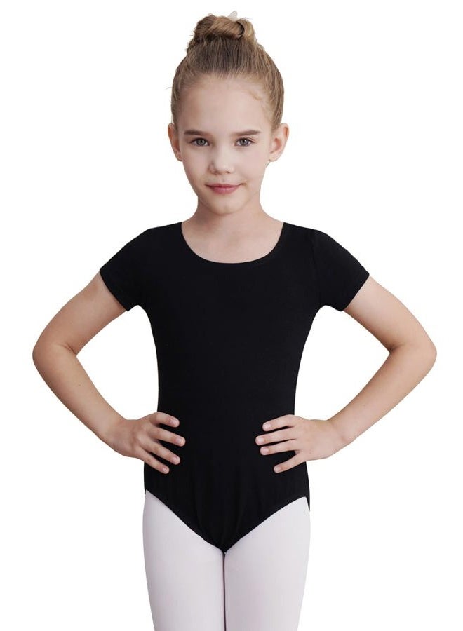 WEGETIT Leotards for Girls Ballet Dance Toddler Gymnastics, Black, 8-10 years - Image 1