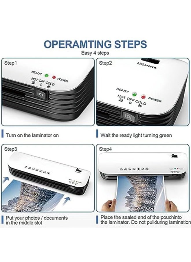 OSMILE - OSMILE SL299 Hot And Cold Laminating Machine, A4A5A6 Laminator Machine Set, 4 in 1 Thermal Laminator for Home Office School Use, 9 inches Max Width,Paper Trimmer,Corner Rounder (15 Laminating Pouches) - Image 1