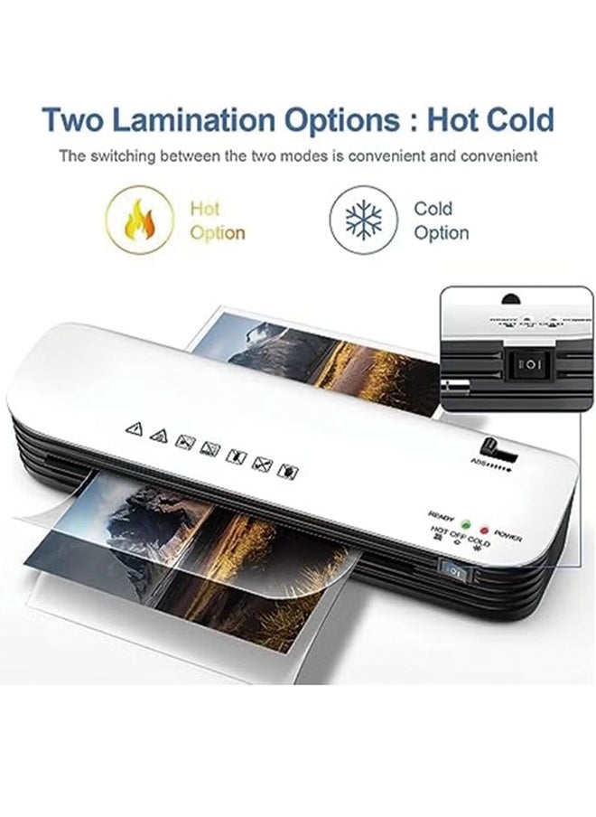 OSMILE - OSMILE SL299 Hot And Cold Laminating Machine, A4A5A6 Laminator Machine Set, 4 in 1 Thermal Laminator for Home Office School Use, 9 inches Max Width,Paper Trimmer,Corner Rounder (15 Laminating Pouches) - Image 1