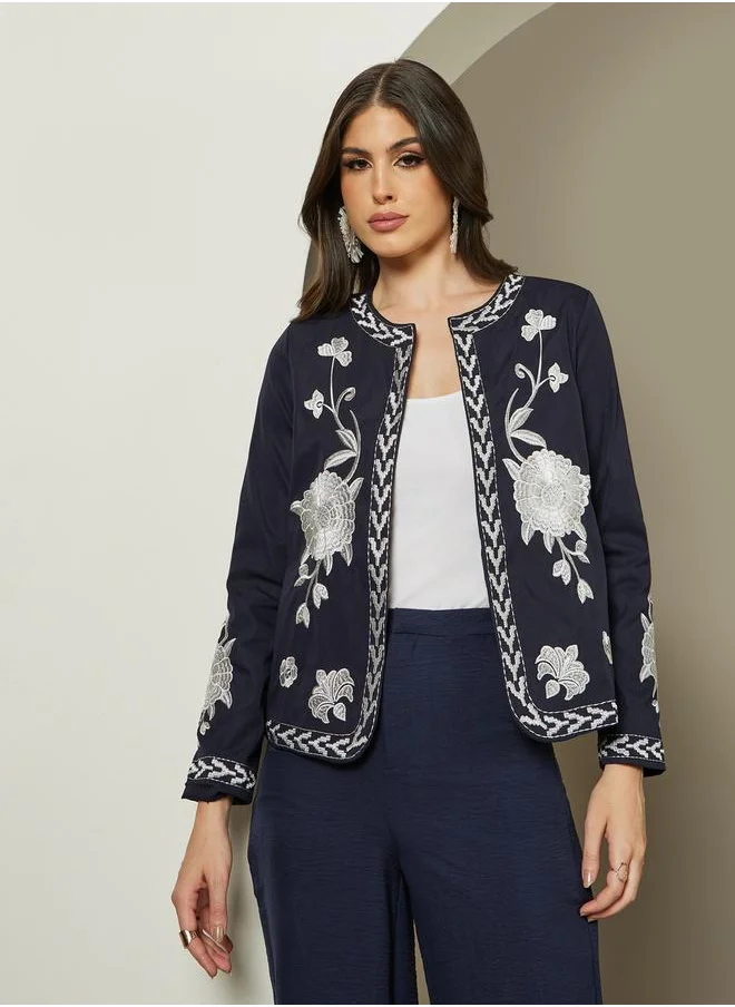 ستايلي Embroidered Long Sleeve Jacket