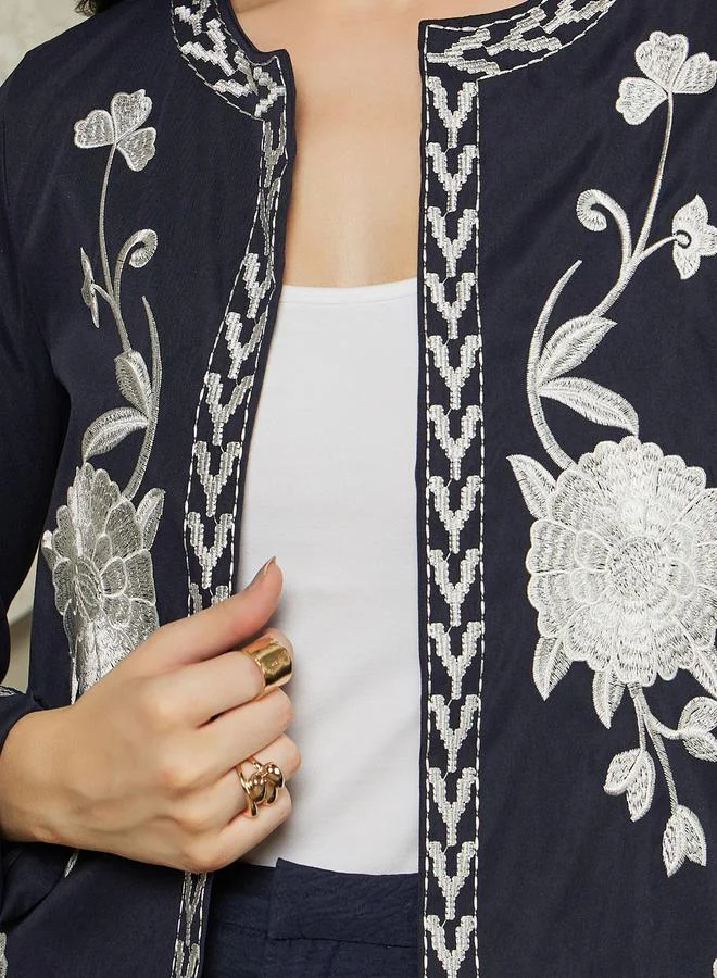 Styli Embroidered Long Sleeve Jacket