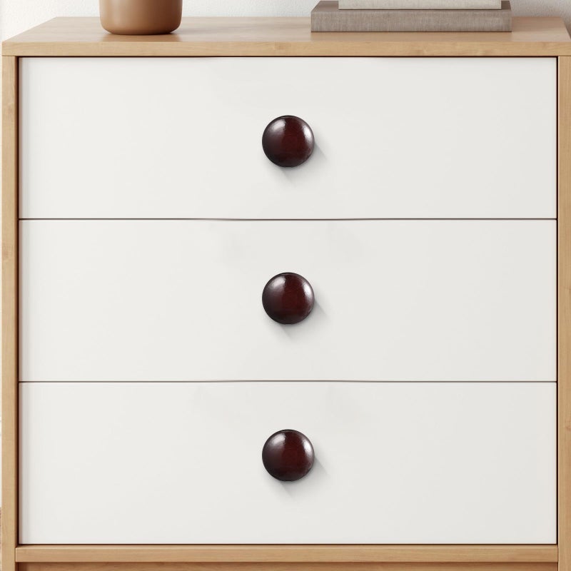 20pcs Wooden Mushroom Drawer Knobs Round Cabinet Handles with Screws for Furniture Dressers Kitchen - Image 5
