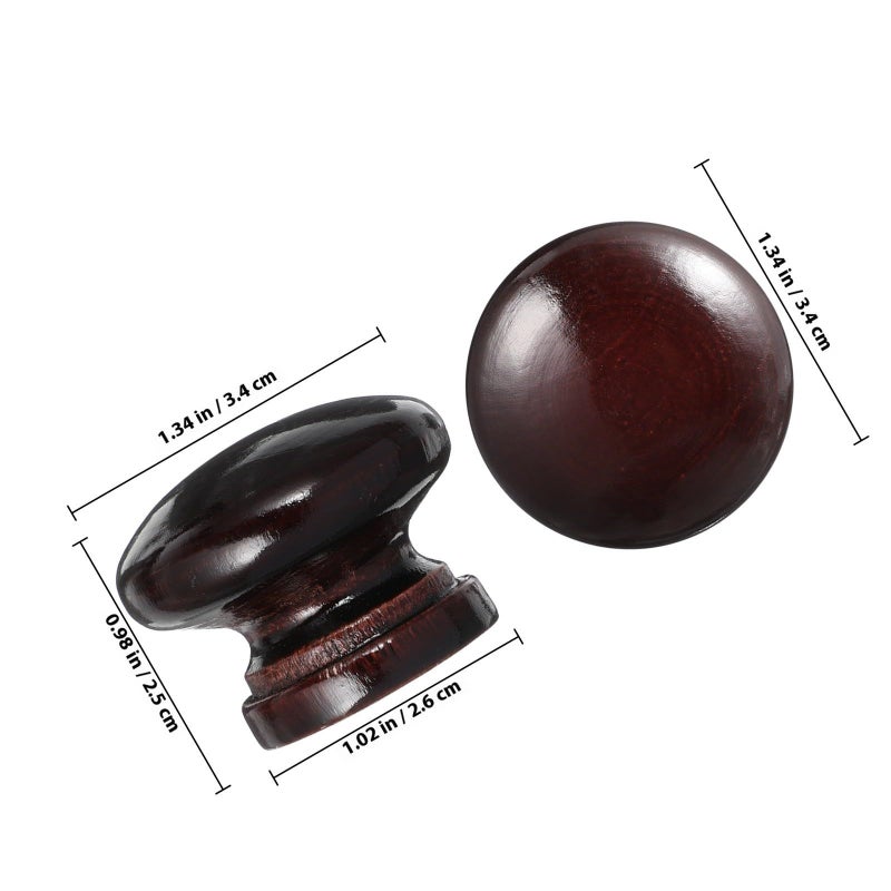 20pcs Wooden Mushroom Drawer Knobs Round Cabinet Handles with Screws for Furniture Dressers Kitchen - Image 3