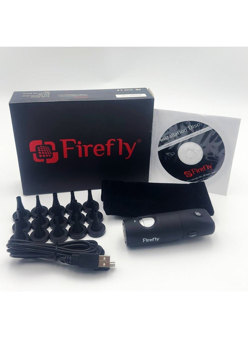 فايرفلاي منظار الأذن الرقمي المزود بفيديو منظار الأذن الرقمي المزود بفيديو Firefly DE500 هو كاميرا فيديو رقمية مخصصة، مزودة بعدسة تكبير عالية ومصابيح LED متعددة فائقة السطوع. - Image 1