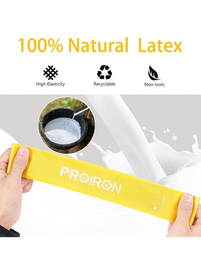 PROIRON أشرطة مقاومة برو إيرون، مجموعة أشرطة تمارين من 5 أشرطة مطاطية من اللاتكس بمستويات مقاومة مختلفة مع حقيبة حمل - Image 4