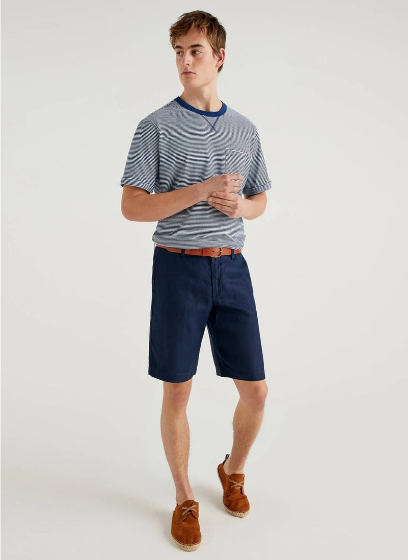 Benetton Navy Blue Men's T-Shirt 123P4AGH59578  - Image 2