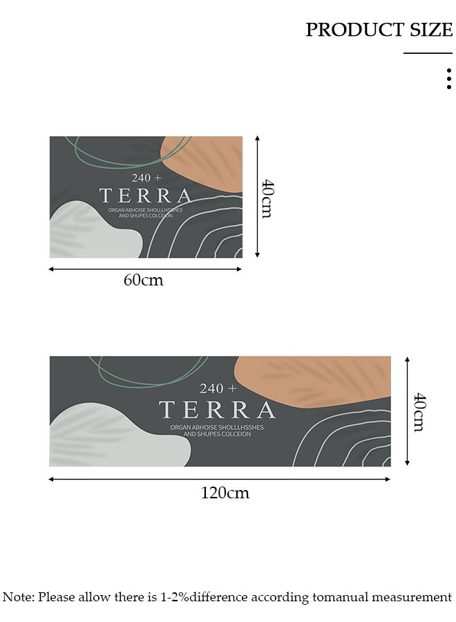 DUNISO قطعتان من سجاد ودواسات المطبخ غير القابلة للانزلاق، مجموعة سجادة مضادة للتعب في مدخل المطبخ، سجادة أرضية خلفية للمطبخ والحمام والمكتب 40*60 سم&amp;40*120 سم - Image 2