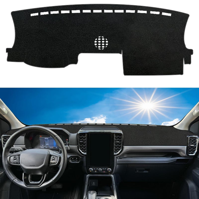 Generic Rifoda Dash Board Cover Fit for Ford Ranger 2024 2025 Dashboard Cover Mat Non-Slip Pad Carpet Sunshield Protector (Black Edge)  - Image 1