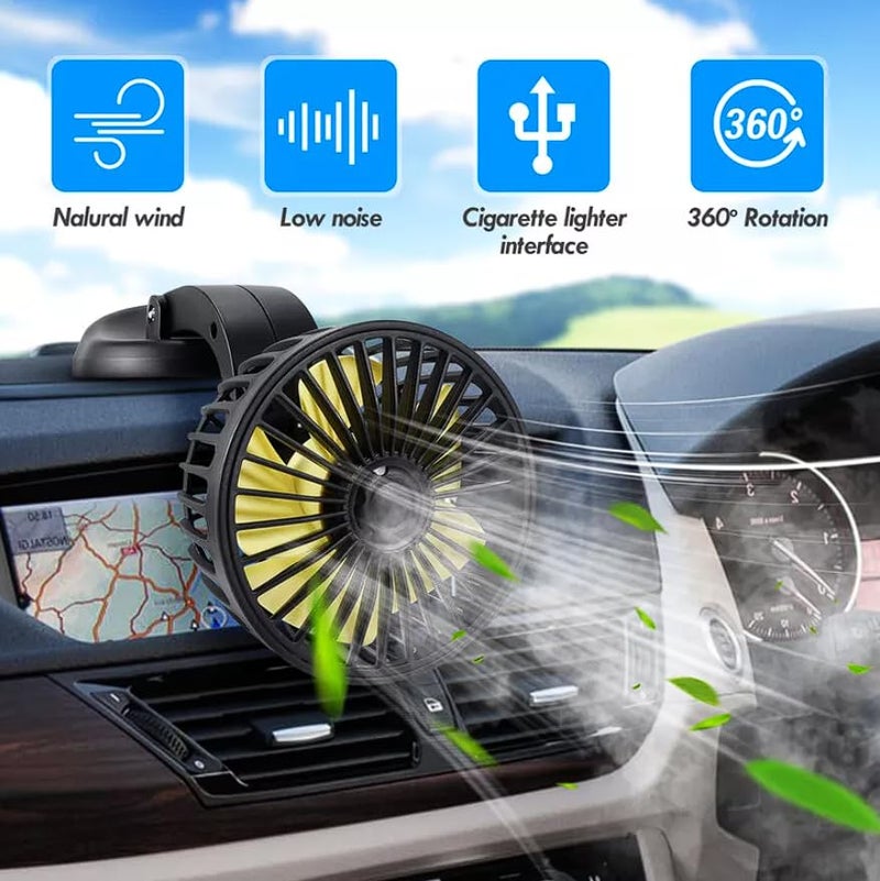EliteAuto 12V DC High Speed Low Noise Telescopic Adjustment Car Fan for Dashboard 360 Degree Rotatable Single Head Powerfull Speed Turbine Shape Cooling Air Fan (Copper Motor) - Image 4