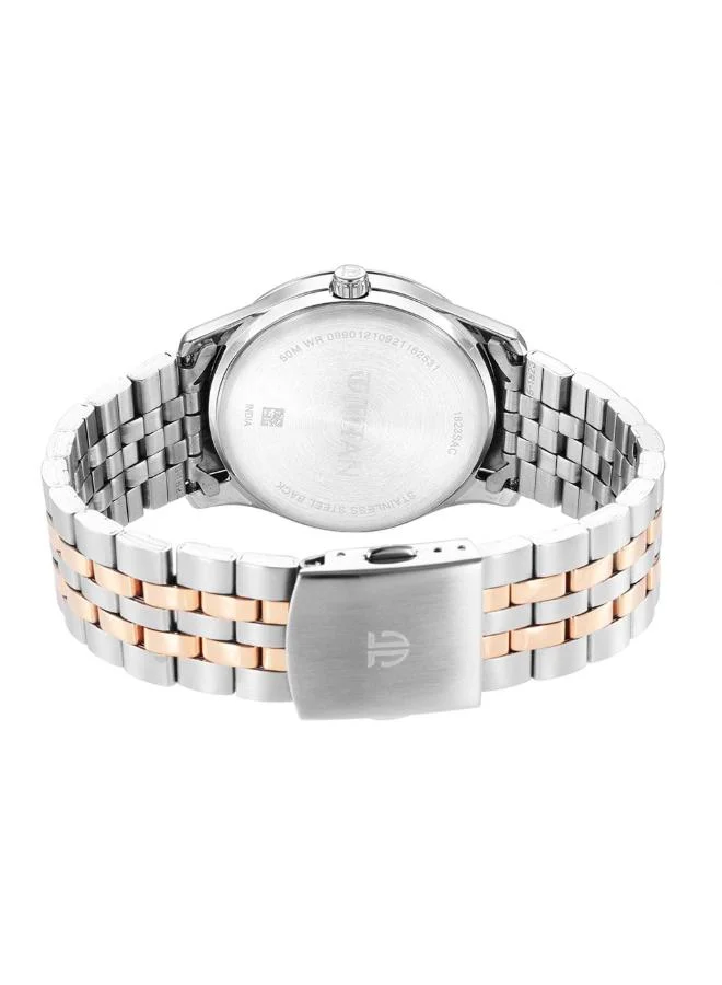 TITAN Men Analog Display Watch With Silver and Rose Gold Stainless Steel Strap - 1823KM02