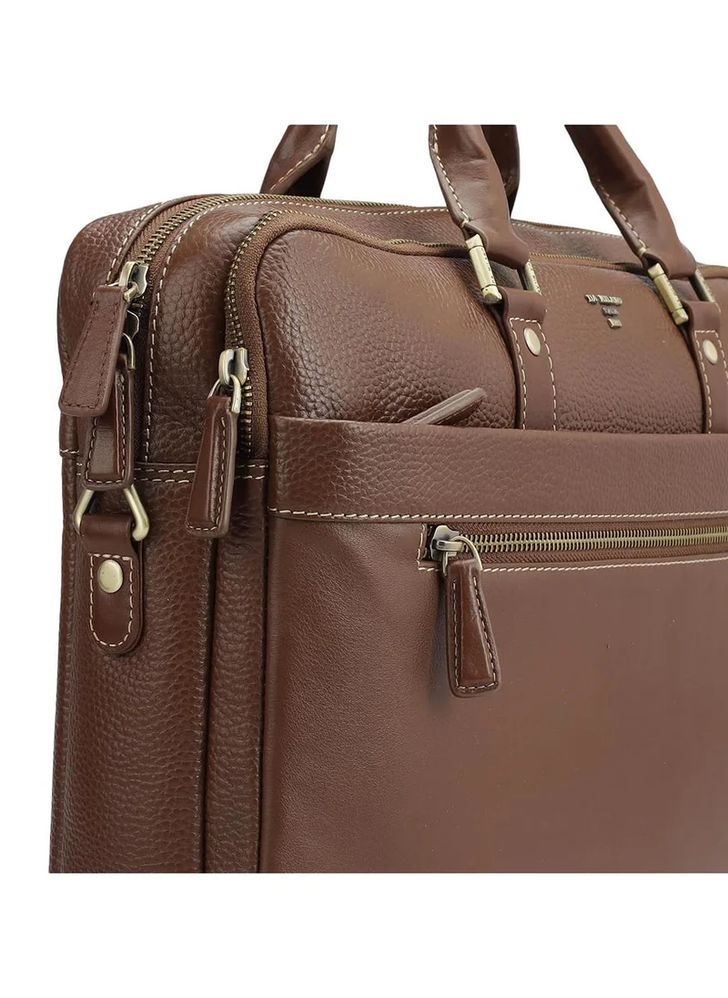 Da Milano Da Milano Genuine Leather Brown Laptop Bag