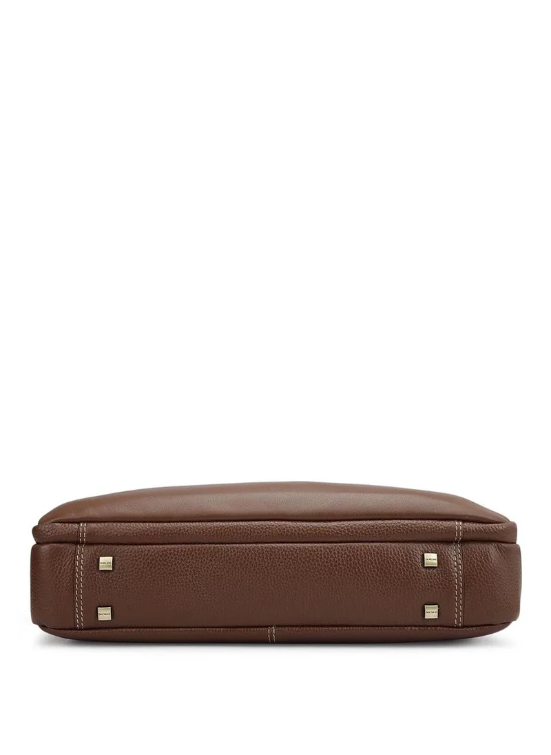 Da Milano Da Milano Genuine Leather Brown Laptop Bag