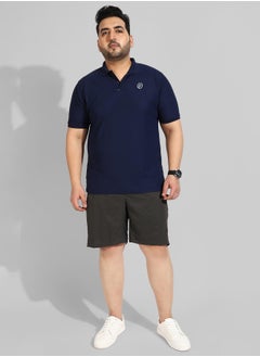Instafab Plus Men's Solid Navy Blue Regular Fit Activewear T-Shirt  - Image 5