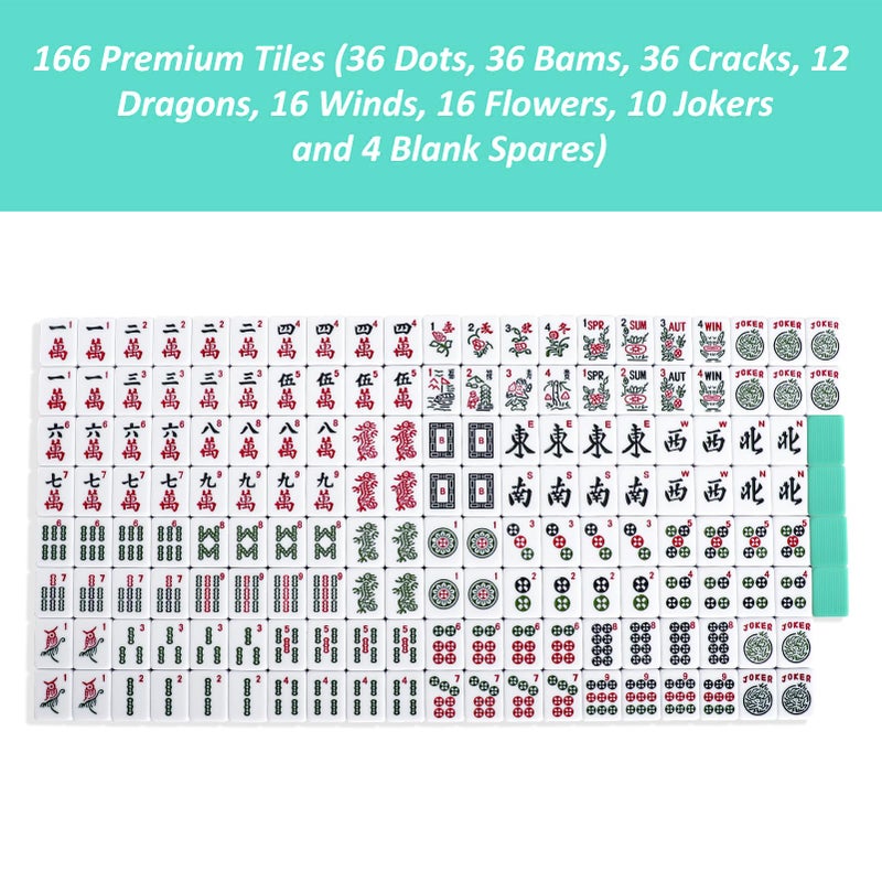 GUSTARIA American Mahjong Tiles (1.2â€,Tiles Only), 166 American Mahjong Tiles with Light Green Color - Image 3