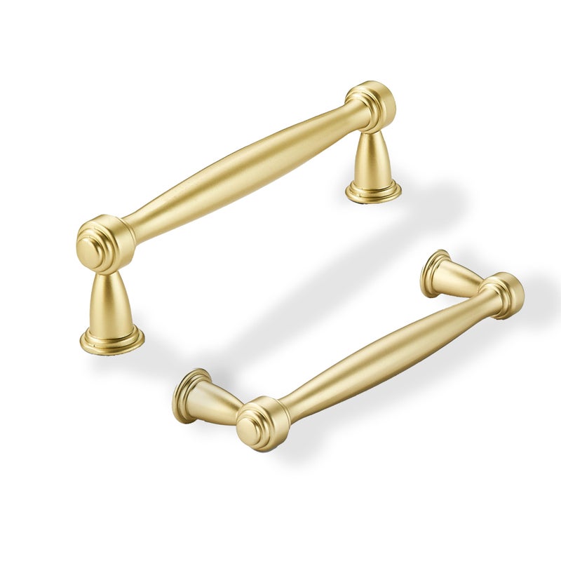 khtumeware 10 Pack 312 Inch89mm Brushed Gold Cabinet Pulls Matte Gold Kitchen Cabinet Handles Kitchen Cabinet Hardware for Cupboard Drawer Handles Dresser Pulls - Image 2