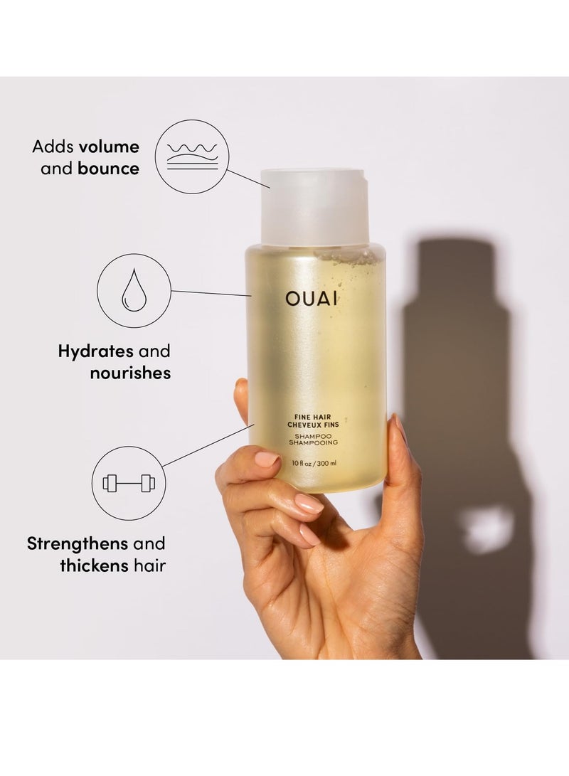 OUAI Fine Shampoo + Conditioner Set. Free from Sulfates. 10 oz Each. - Image 2