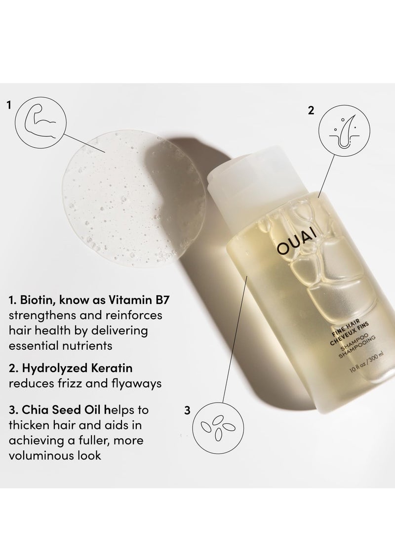 OUAI Fine Shampoo + Conditioner Set. Free from Sulfates. 10 oz Each. - Image 3