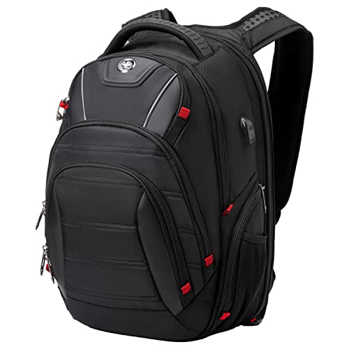 Swissdigital Design Travel Backpack for men, TSA Friendly USB Charging RFID Protection Business Backpack Fits 15.6" Laptops Black | J14-BR - Image 1