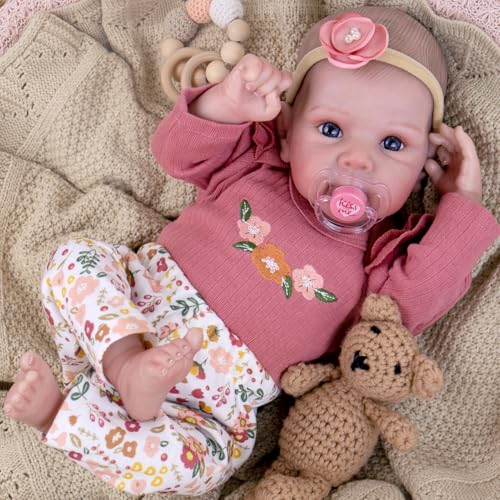 Aori Reborn Baby Dolls Girl 20 Inch Realistic Newborn Lifelike Baby Doll with HandPainted Features Weighted Cloth Body Cuddle Companion Doll with Outfits Gift for Kids 3 Collectors - Image 1