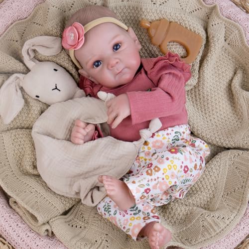 Aori Reborn Baby Dolls Girl 20 Inch Realistic Newborn Lifelike Baby Doll with HandPainted Features Weighted Cloth Body Cuddle Companion Doll with Outfits Gift for Kids 3 Collectors - Image 5