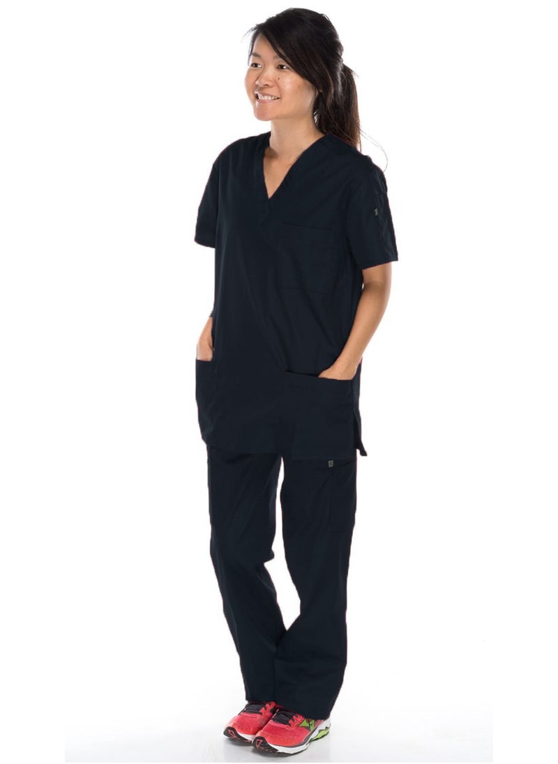 Meridian Meridian Classic Cargo Scrub Set - Comfortable and Stylish Unisex Medical Uniform with Cargo Pants and V-Neck Top. Ideal for Healthcare Professionals. Durable, Functional.  - Image 3