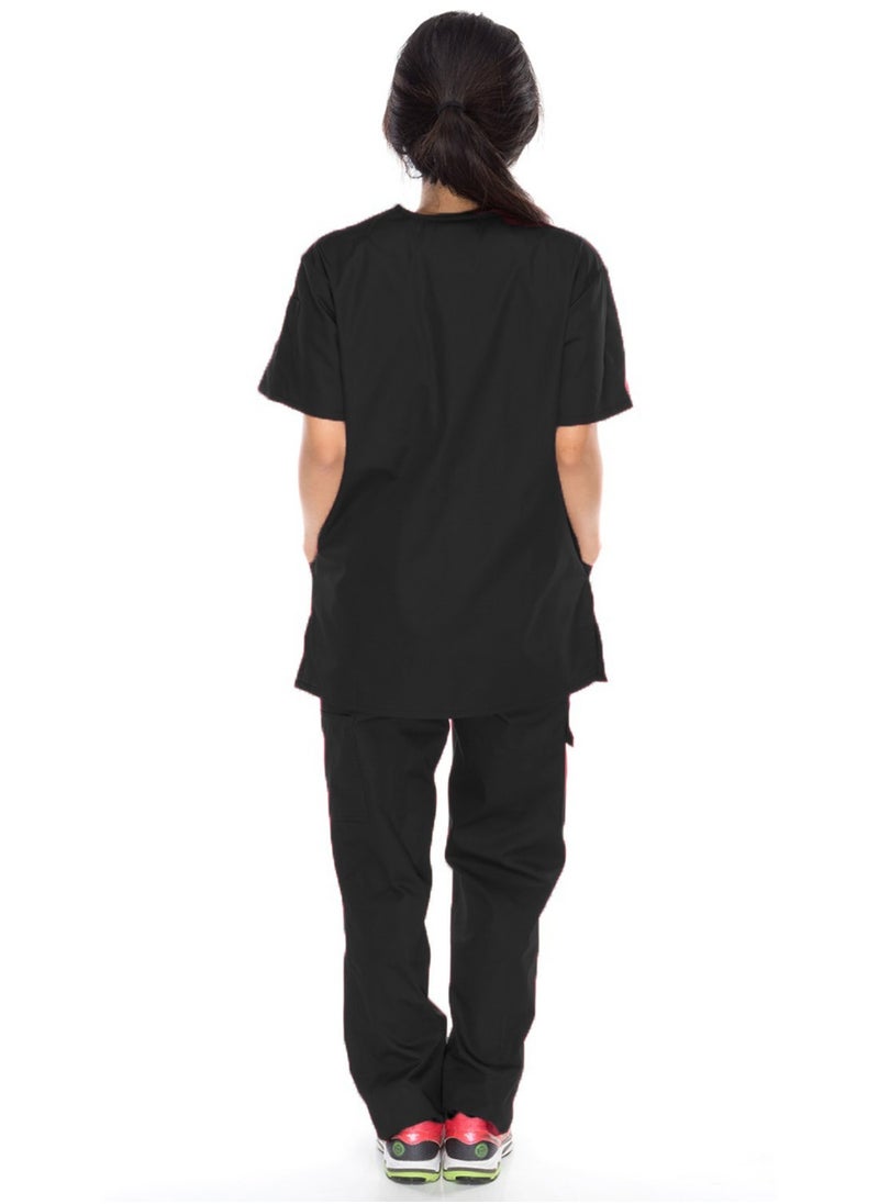Meridian Meridian Classic Cargo Scrub Set - Comfortable and Stylish Unisex Medical Uniform with Cargo Pants and V-Neck Top. Ideal for Healthcare Professionals. Durable, Functional.  - Image 4