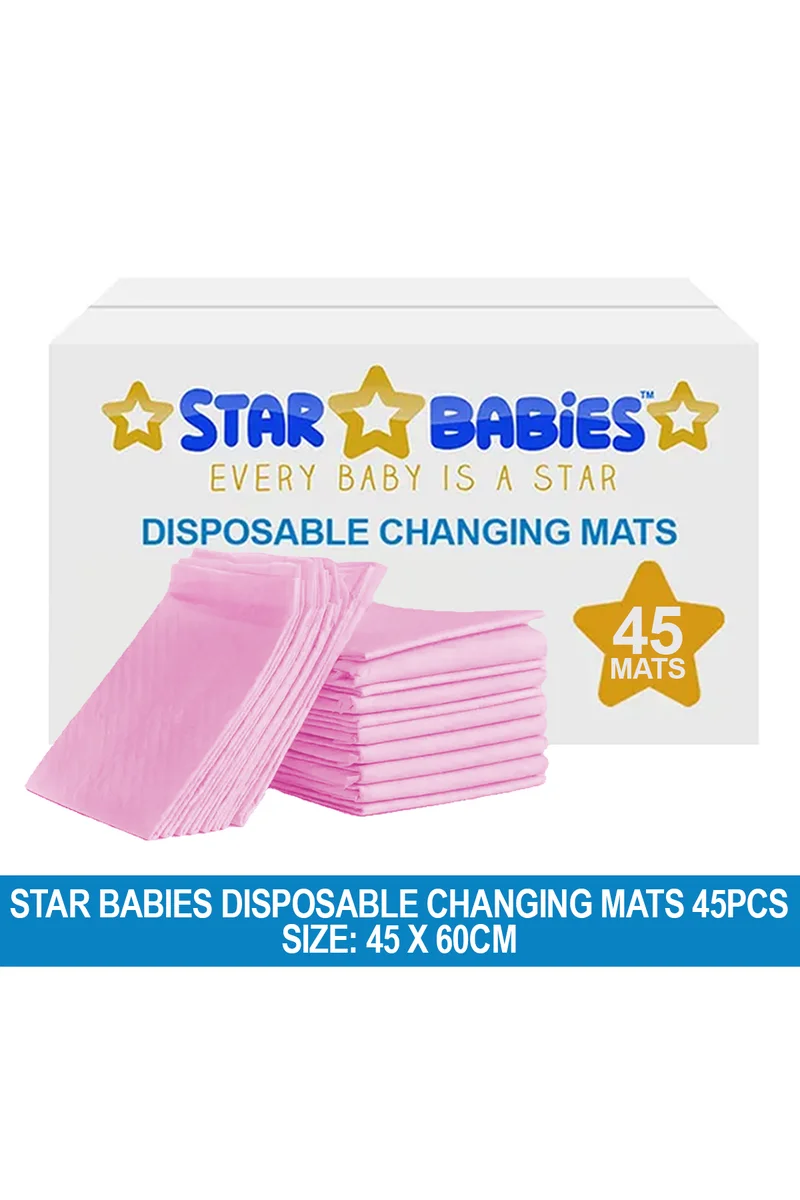 STAR BABiES Star Babies Disposable Changing mat Large (45 x 60cm) Pack of 45 - Pink