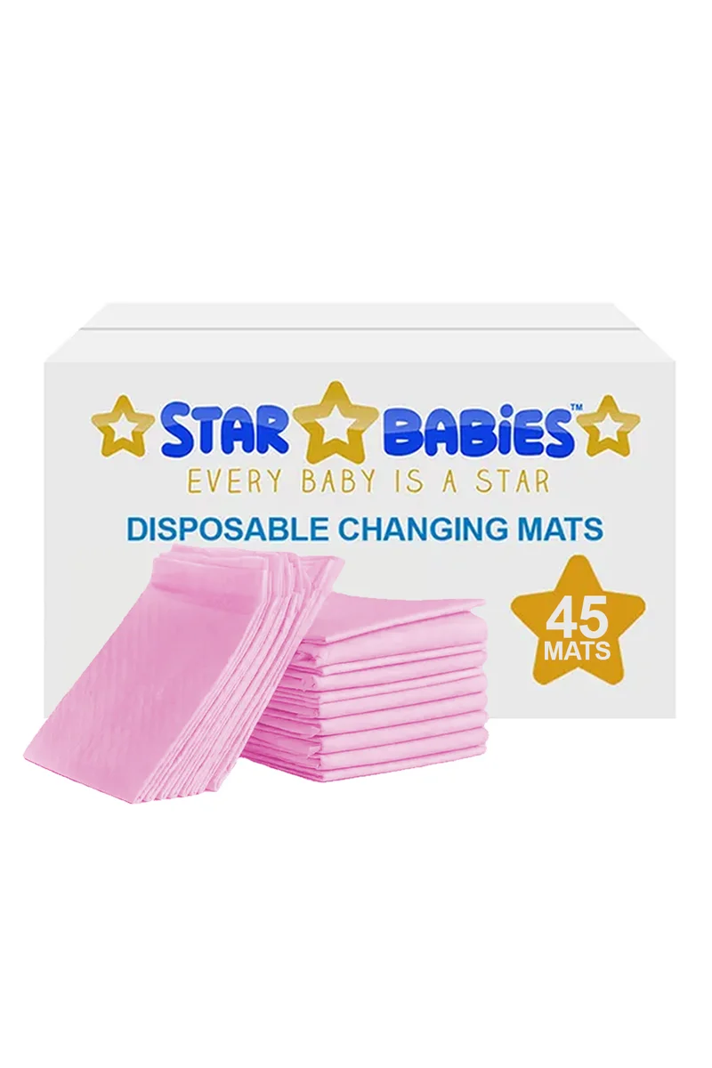 STAR BABiES Star Babies Disposable Changing mat Large (45 x 60cm) Pack of 45 - Pink