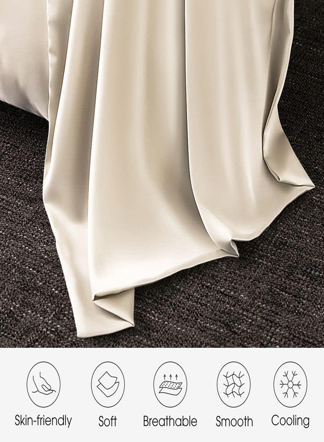 WLOSJ 100% Silk Pillow Cases 2 Pack Queen Size Mulberry Silk Pillowcase for Hair and Skin Set of 2 Highest Grade 6A Silk Soft Breathable Cooling with Hidden Zipper, Beige - Image 4