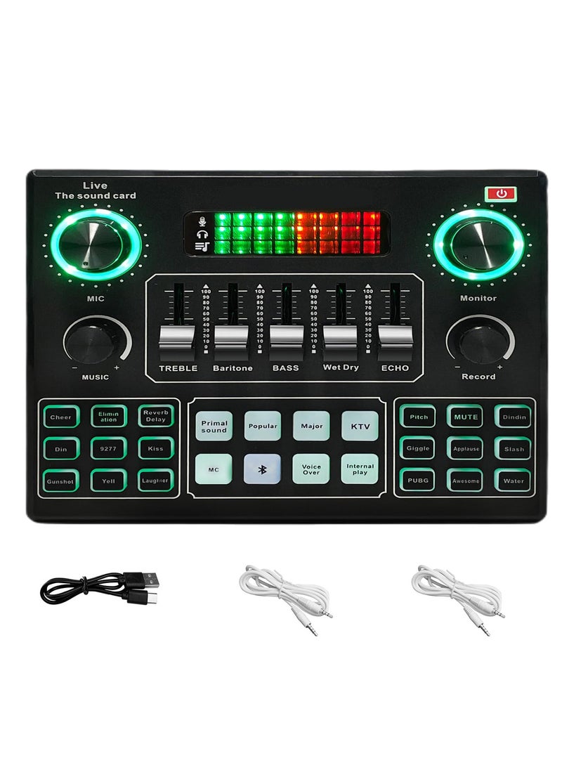Excefore - Live Sound Card Audio Mixer, Bluetooth Audio Mixer, Podcast Audio Interface with DJ Mixer Effects, Podcast Production Studio Equipment, Prefect for Streaming/Podcasting/Gaming - Image 1