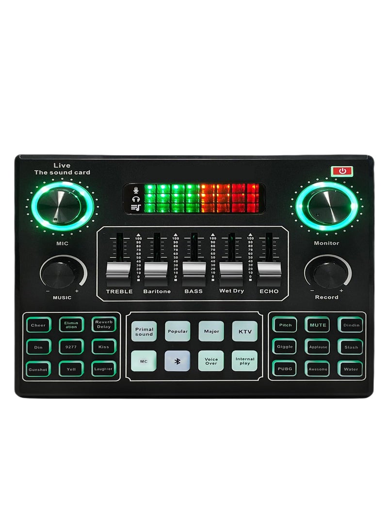 Excefore - Live Sound Card Audio Mixer, Bluetooth Audio Mixer, Podcast Audio Interface with DJ Mixer Effects, Podcast Production Studio Equipment, Prefect for Streaming/Podcasting/Gaming - Image 1