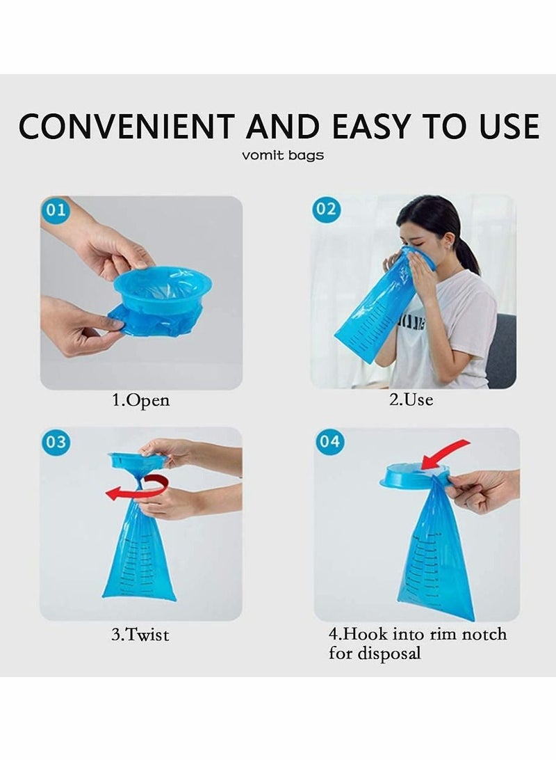 Sick Bags Vomit Barf Bags, Disposable Emesis Bag, Aircraft & Car Sickness Nausea for Travel Motion Sickness, Portable, Leakproof and Puncture-Proof 1000 ml 10PCS