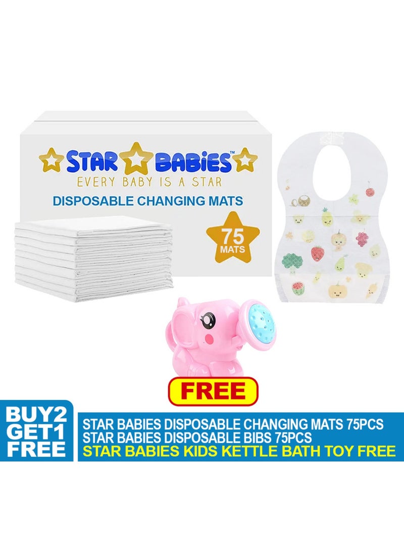 Buy 2 Get 1 Free Changing Mat Pack Of 75, Bibs Pack Of 75 With Kettle Toy Pink Free-White - pzsku/Z188863AF9522A077C4D5Z/45/_/1696335906/28f3e6ba-768b-4f81-932b-9a9c7b06952c