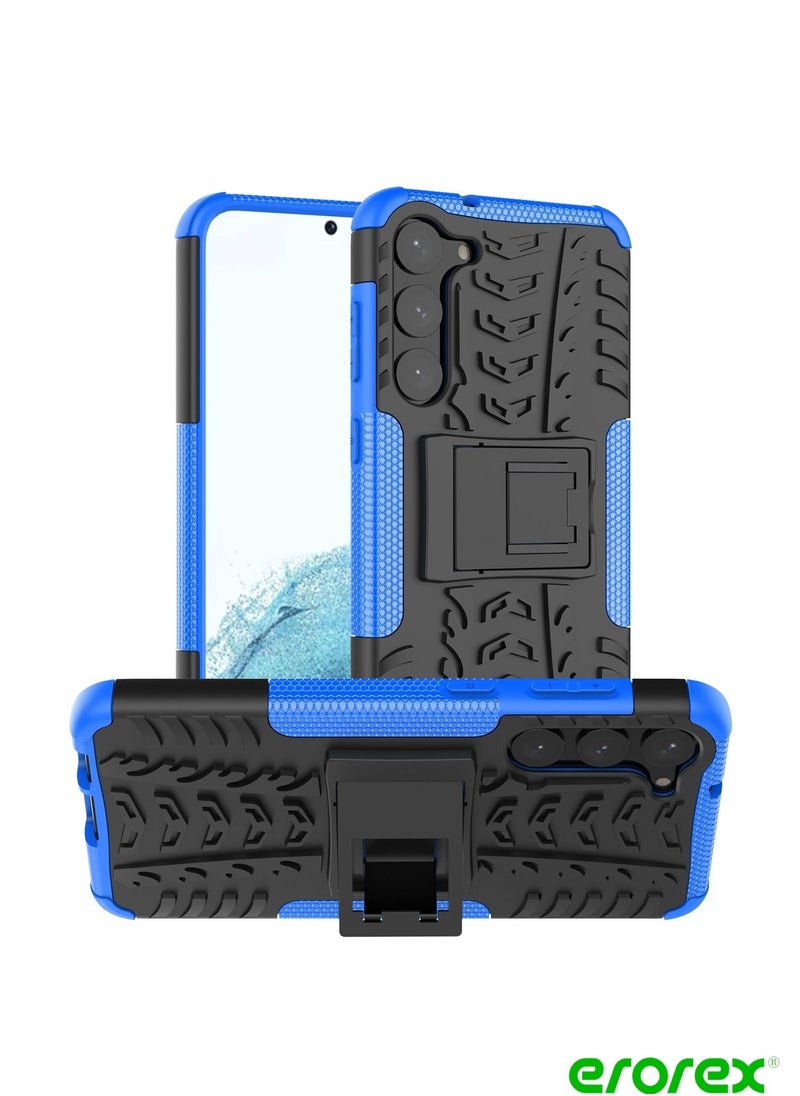 إيروريكس جراب لهاتف (Samsung Galaxy S23 + 5G) جراب هاتف من مادة TPU + PC مع حامل أزرق  - Image 1